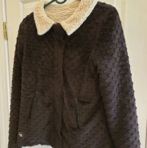 Limeapple Minky Dot and Sherpa winter jacket